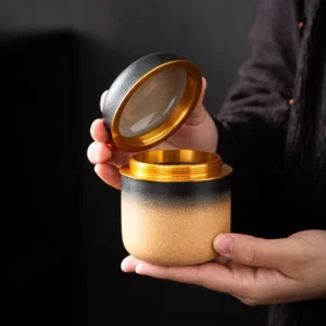 Gradient ceramic sealed tea jar collection with multiple styles