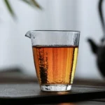 200ml hammered glass gong dao bei tea pitcher front view