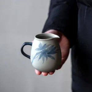 175ml hand-painted underglaze blue bamboo ceramic fairness pitcher main view