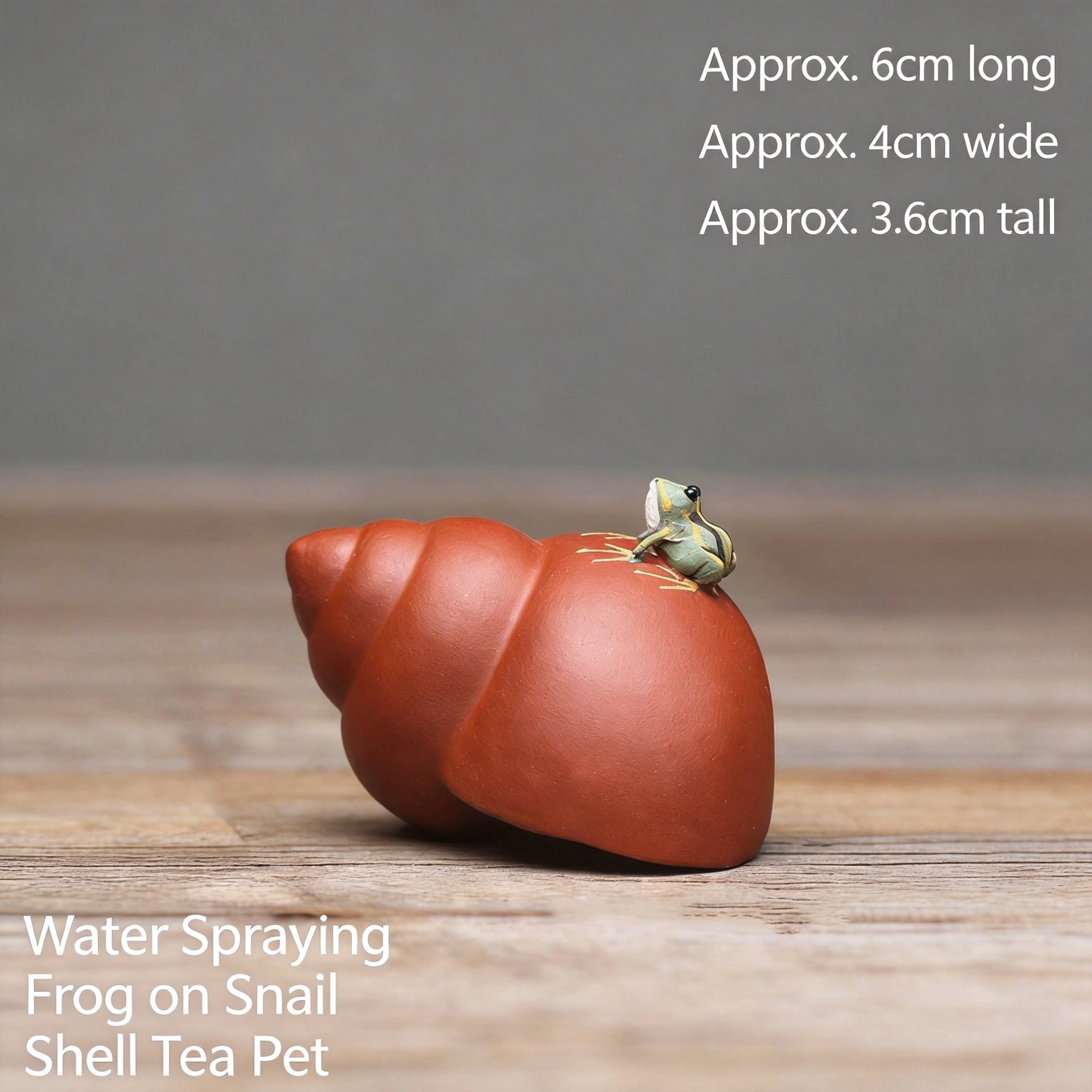 Hand-painted ceramic interactive frog snail tea pet gongfu tea accessory side view
