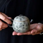 hand-painted ink bamboo small porcelain teapot 175ml main product view