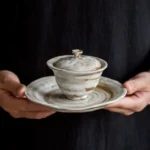 Handcrafted 100ml Japanese clay gaiwan three-piece tea set