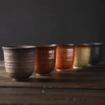 full set of 5 styles handcrafted chinese traditional ceramic gongfu tea cups 150ml
