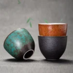 handcrafted 80ml chinese ceramic gongfu tea cup side view