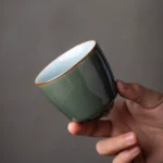 collection of 5 styles handcrafted chinese crackle glaze ceramic teacups 110ml