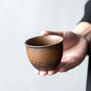 handcrafted iron rust glaze gongfu tea cup 150ml main view