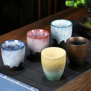 full collection of 200ml handcrafted porcelain japanese tea cups multiple styles