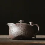 handcrafted 220ml rust glaze ceramic teapot main view