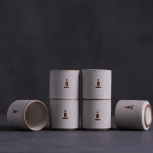 group of stacked handcrafted zen ceramic kung fu tea cups