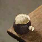 front view of handmade 120ml rough ceramic gongfu tea pitcher