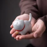 Handmade ceramic lucky cat tea pet main product view