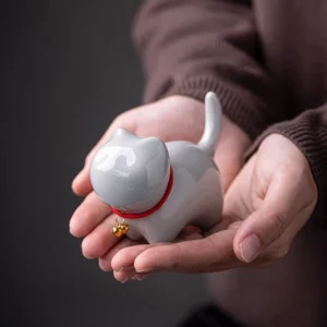 Handmade ceramic lucky cat tea pet main product view