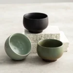 handmade 80ml ceramic chawan tea bowl style A light green main product view