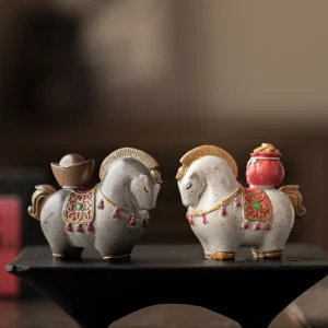 Handmade color changing lucky horse tea pet for Gongfu tea ceremony