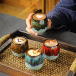 handmade jian zhan kiln change ceramic 100ml tea coffee cup group display