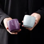 handmade chinese jun kiln ceramic tea cup 120ml side view