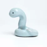 handmade cute ru kiln celadon snake tea pet front view
