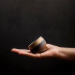 collection of handmade rustic clay tea tasting cups for gongfu tea ceremony