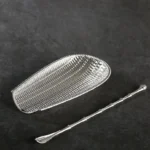 handwoven alloy tea scoop and tea spoon set full set view