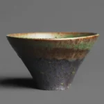 handmade iron rust glaze ceramic teacup 160ml side view