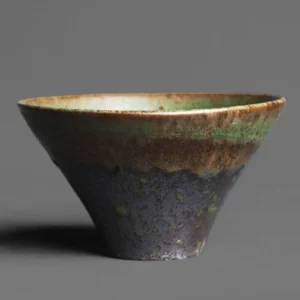 handmade iron rust glaze ceramic teacup 160ml side view