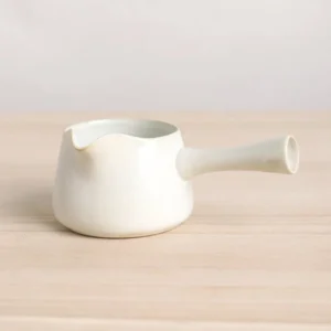 200ml ivory vintage ceramic Gong Dao Bei Chinese tea pitcher side view