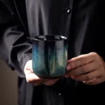 full view of 250ml Jian Zhan kiln transformed fairness cup tea pitcher