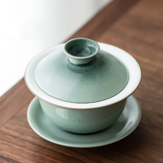 Crackle cyan 130ml Jingdezhen porcelain gaiwan tea set