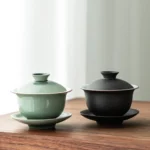 Authentic Jingdezhen 130ml porcelain gaiwan tea set overall view