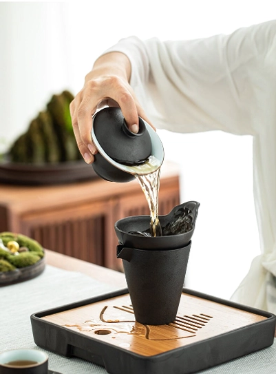 Top view of open 130ml Jingdezhen porcelain gaiwan