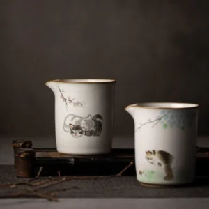 full collection of 300ml kawaii cat ceramic gong dao bei tea pitchers