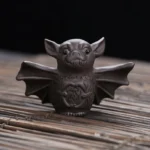 handcrafted lucky bat yixing clay tea pet front view
