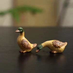 full set of three handcrafted lucky duck ceramic tea pets for gongfu tea ceremony