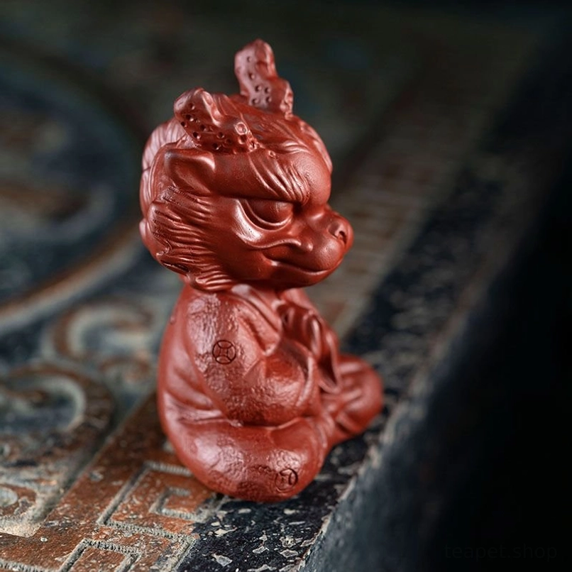 meditating chinese dragon clay tea pet zen tea ceremony decor