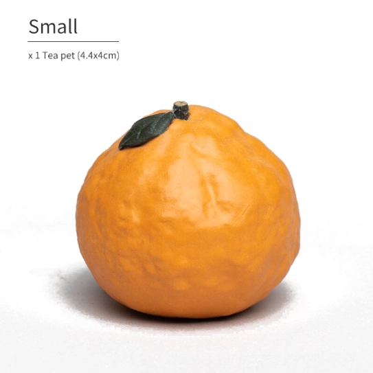 Small and large orange tea pet size comparison for gongfu tea