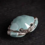 handmade ru kiln celadon crackle glaze crab tea pet on tea tray