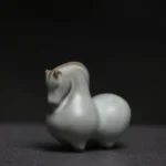 handmade ru kiln celadon horse tea pet front view