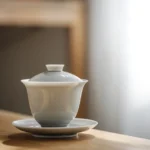 complete handmade ru kiln gaiwan tea set full view