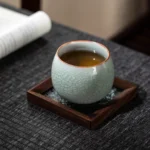 full collection view of handmade ru kiln ice crackle gongfu tea cups