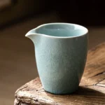full view of 200ml ru kiln ice crackle glaze tea pitcher gongdao bei