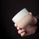 set of 6 140ml two-tone ceramic japanese green tea cups