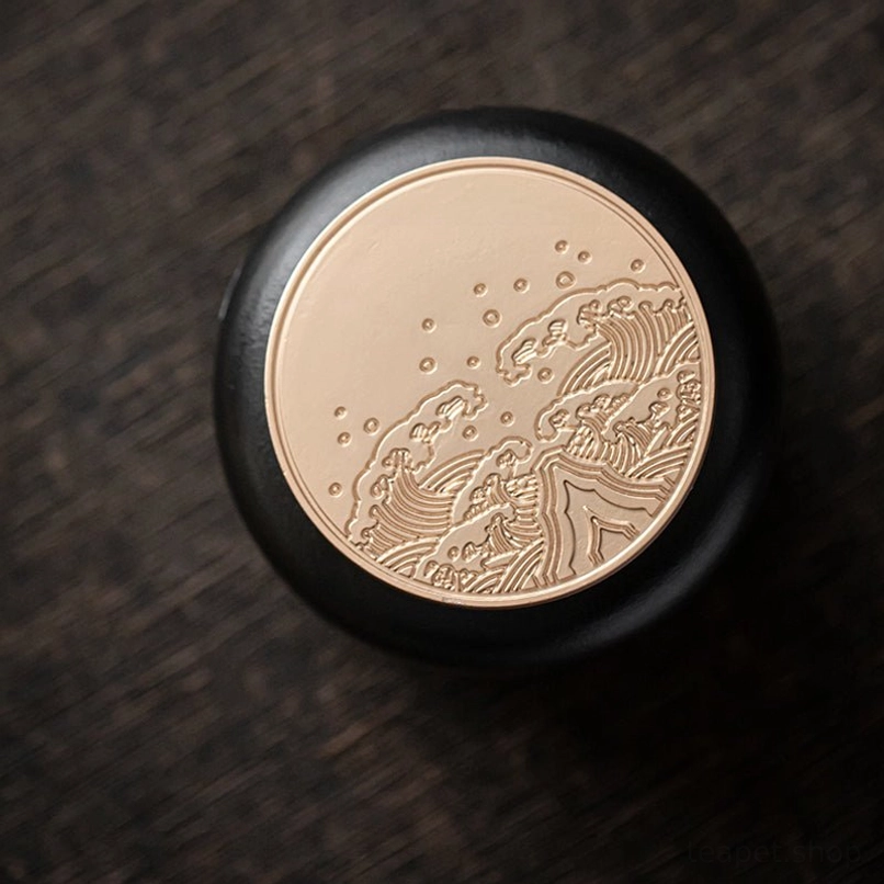 Side view of small 230ml ceramic tea jar for loose leaf tea storage