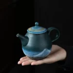 Handcrafted starry sky landscape ceramic teapot 210ml main view