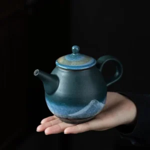 Handcrafted starry sky landscape ceramic teapot 210ml main view