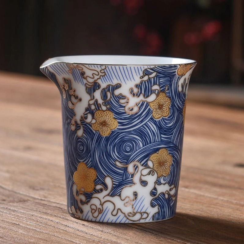 ergonomic grip of starry sky ceramic gong dao bei tea pitcher
