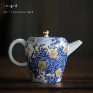 handcrafted starry sky gongfu ceramic teapot 160ml full view