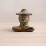 Style A Ceramic Bodhidharma Zen Incense Burner with crackle glaze