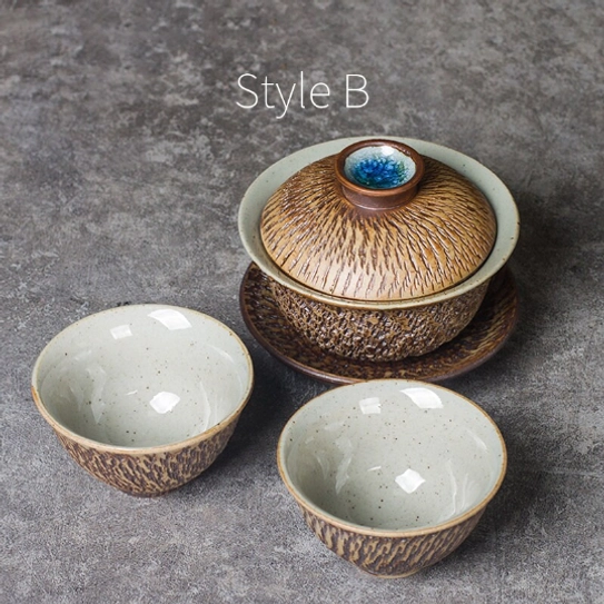 style b 65ml mini gaiwan tea set with matching teacup