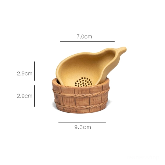 top view of zisha gourd loose leaf tea strainer