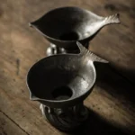 full set view vintage fish shaped loose leaf tea strainer chinese tea accessory